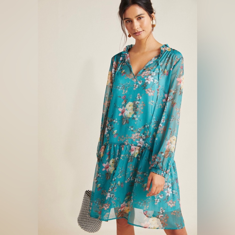 Anthropologie - Turquoise Emmy Tunic Dress in XS